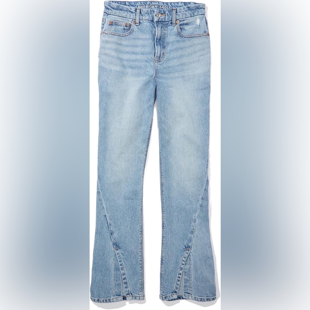 American Eagle Women's Curvy 90s Bootcut Jeans Sz 10 X-Short Blue Tides - Picture 2 of 13